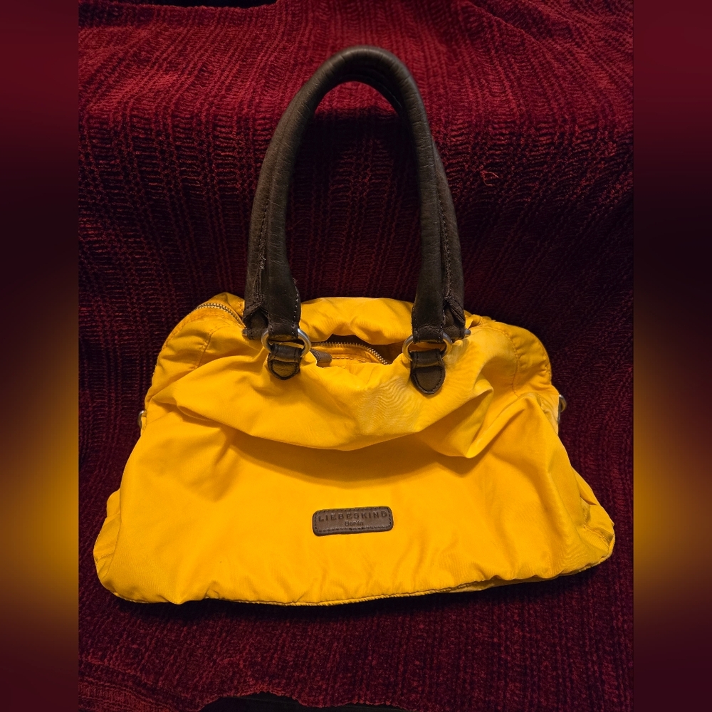 Liebeskind Berlin Cow Leather + Nylon Yellow Tote Bag